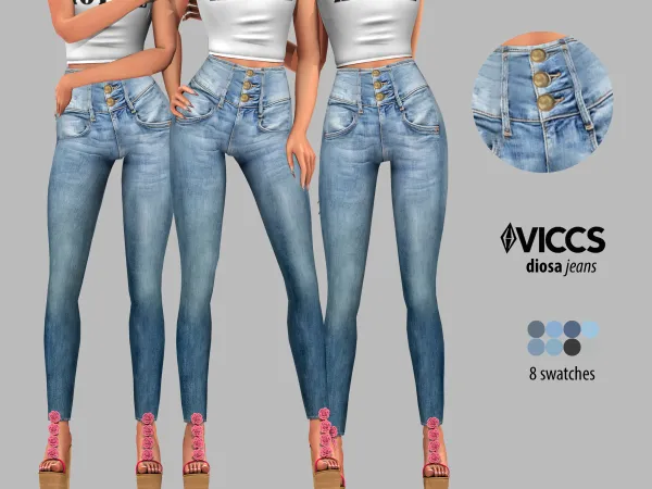 Alpha VICCS_DIOSA JEANS (TEEN ELDER) - The Sims 4 Custom Content