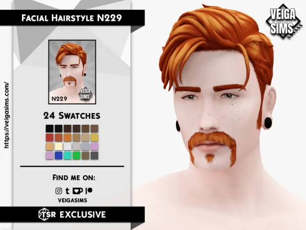 Maxis Match Facial Hair Style N229 by David_Mtv2 - The Sims 4 Custom Content