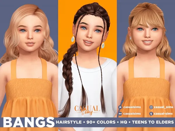 Alpha CASUALSIMS X SONYASIMS BANGS PACK COLLAB II CHILDREN - The Sims 4 Custom Content