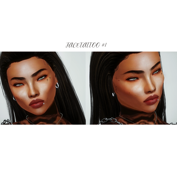 FACE TATTOO 1 by simsfinds - The Sims 3 Custom Content