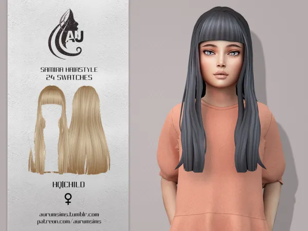 Maxis Match Samira hairstyle (child) - The Sims 4 Custom Content