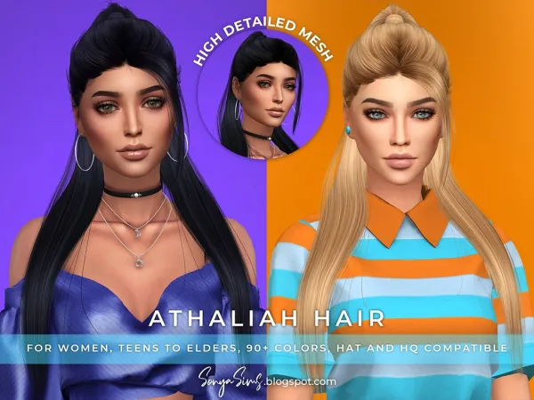 Alpha ATHALIAH HAIR - The Sims 4 Custom Content