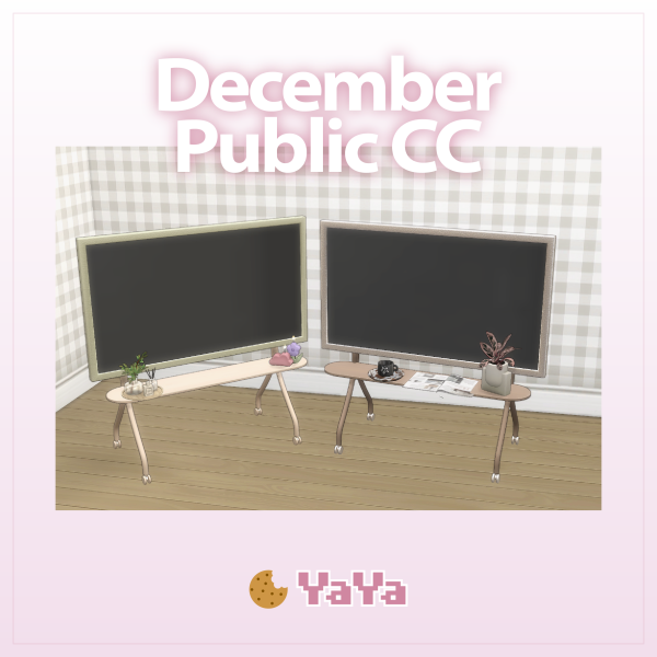 Maxis Match December MoonRollin TV stand by simsfinds - The Sims 4 Custom Content