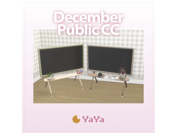 Maxis Match December MoonRollin TV stand by yaya_sims - The Sims 4 Custom Content