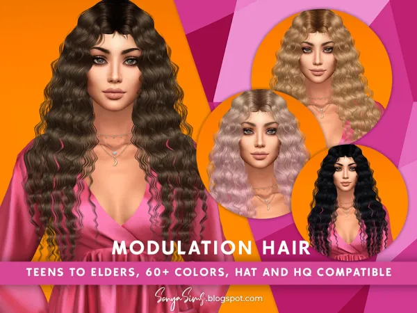 Alpha Modulation Hair - The Sims 4 Custom Content