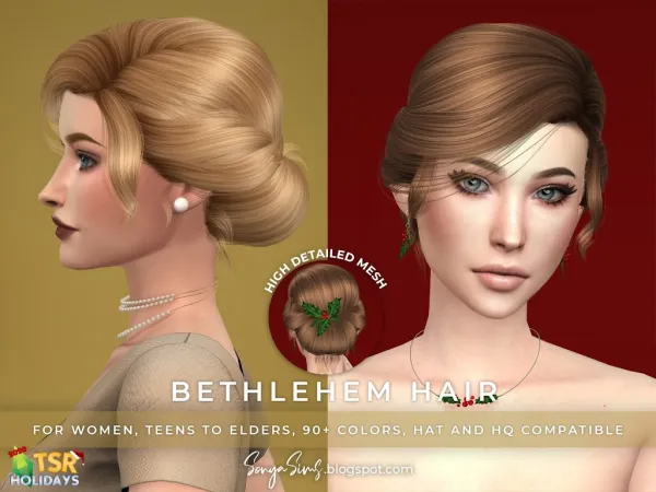 Alpha BETHLEHEM HAIR - The Sims 4 Custom Content