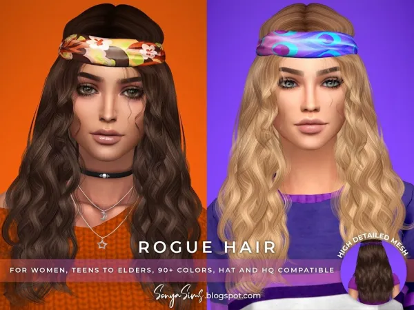 Alpha ROGUE FEMALE HAIR - The Sims 4 Custom Content