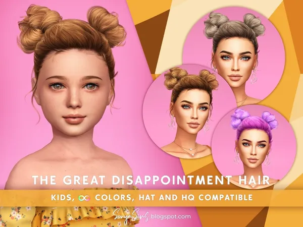 Alpha THE GREAT DISAPPOINTMENT HAIR KIDS - The Sims 4 Custom Content