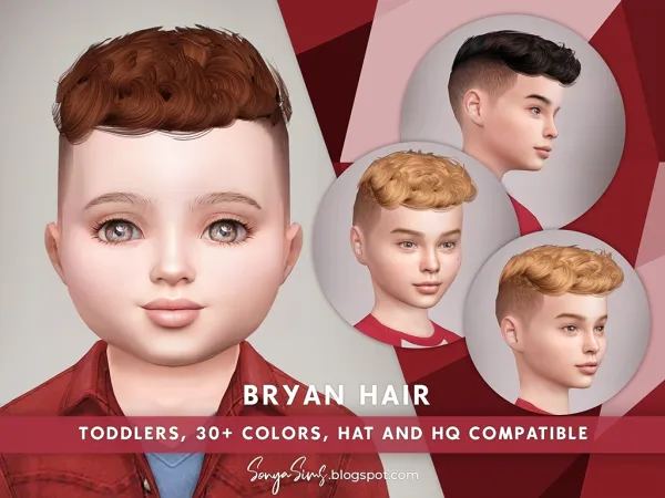 Alpha BRYAN HAIR TODDLERS - The Sims 4 Custom Content