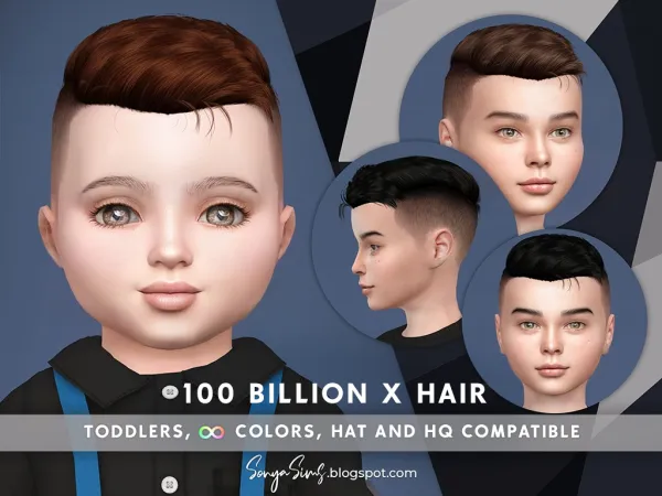 Alpha 100 BILLION X HAIR TODDLERS - The Sims 4 Custom Content