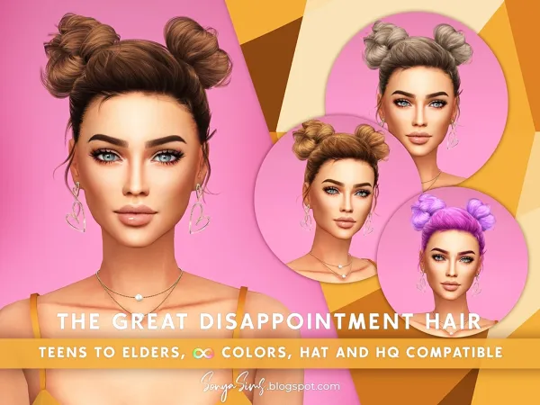 Alpha THE GREAT DISAPPOINTMENT HAIR - The Sims 4 Custom Content