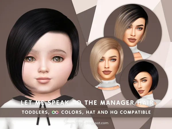 Alpha LET ME SPEAK TO THE MANAGER TODD HAIR - The Sims 4 Custom Content