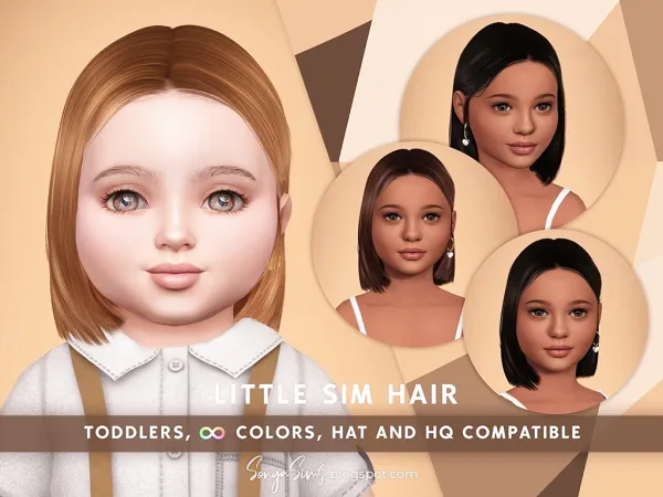 Alpha LITTLE SIM HAIR TODDLERS - The Sims 4 Custom Content