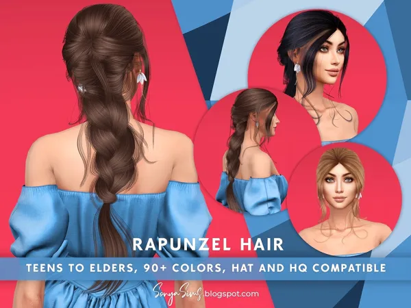 Alpha Rapunzel Hair - The Sims 4 Custom Content