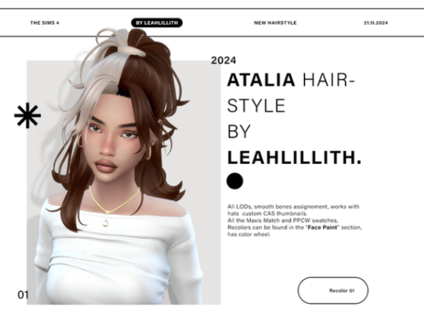 Maxis Match Atalia Hairstyle by simsfinds - The Sims 4 Custom Content