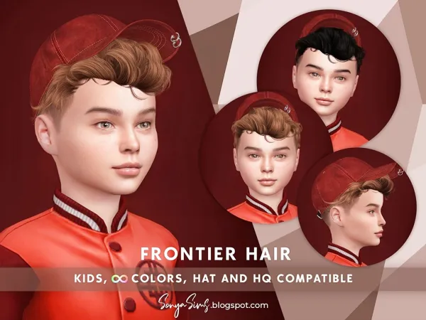 Alpha FRONTIER HAIR KIDS - The Sims 4 Custom Content
