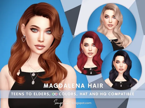 Alpha MAGDALENA HAIR (STYLE 1) - The Sims 4 Custom Content