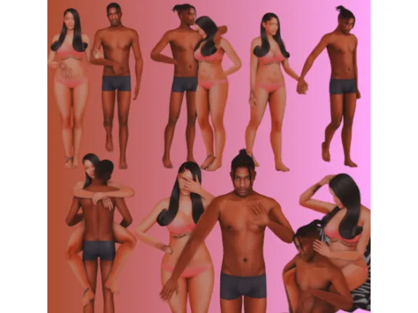 Mix Rihanna ASAP Couple Posepack by ExtraCelestialSims - The Sims 4 Custom Content