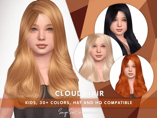 Alpha Cloud Hair Kids - The Sims 4 Custom Content