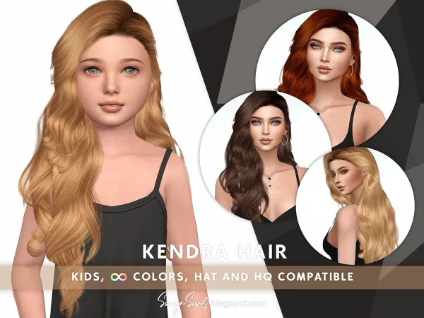 Alpha KENDRA HAIR KIDS - The Sims 4 Custom Content