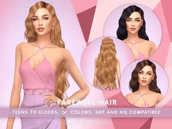 Alpha FAREWELL HAIR - The Sims 4 Custom Content