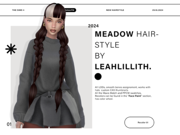 Maxis Match Meadow Hairstyle by simsfinds - The Sims 4 Custom Content