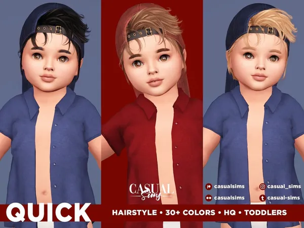 Alpha Quick Hairstyle Toddlers by casualsims - The Sims 4 Custom Content