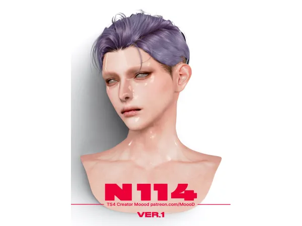 Alpha MoooD Hair N114 VER1 by MoooD - The Sims 4 Custom Content