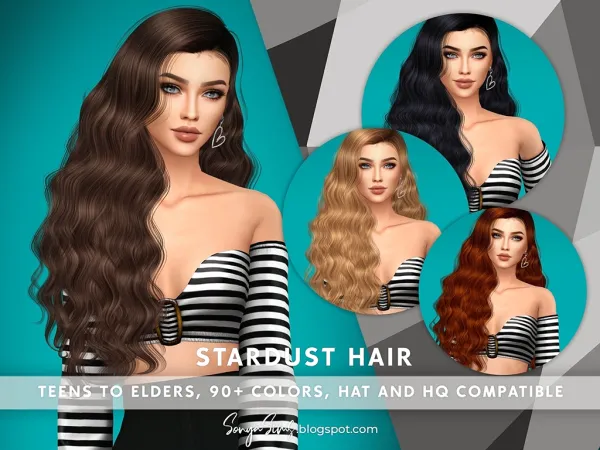 Alpha Stardust Hair - The Sims 4 Custom Content