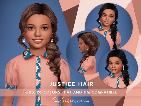 Alpha JUSTICE HAIR KIDS - The Sims 4 Custom Content