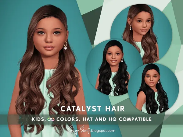 Alpha CATALYST HAIR KIDS - The Sims 4 Custom Content