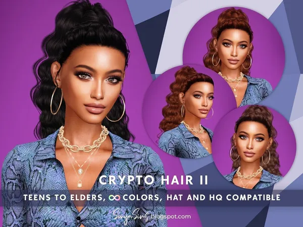 Alpha CRYPTO HAIR II - The Sims 4 Custom Content