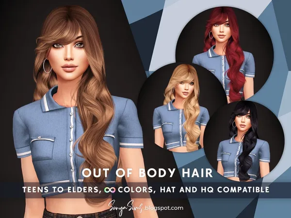 Alpha OUT OF BODY HAIR - The Sims 4 Custom Content