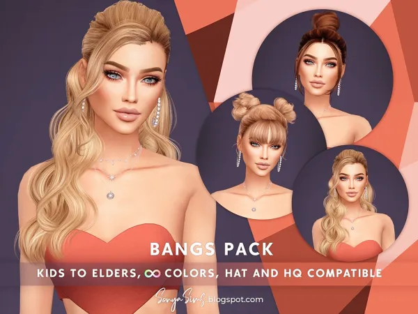 Alpha BANGS PACK KIDS VERSION - The Sims 4 Custom Content