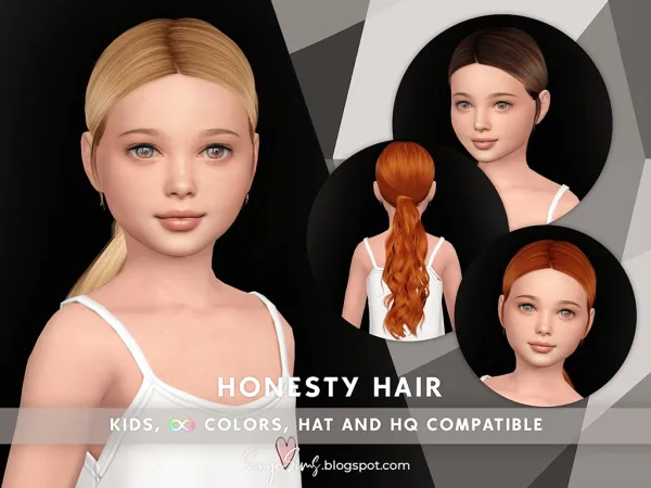 Alpha HONESTY HAIR KIDS - The Sims 4 Custom Content