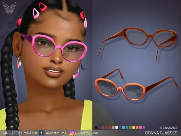 Alpha Donna Glasses For Kids - The Sims 4 Custom Content