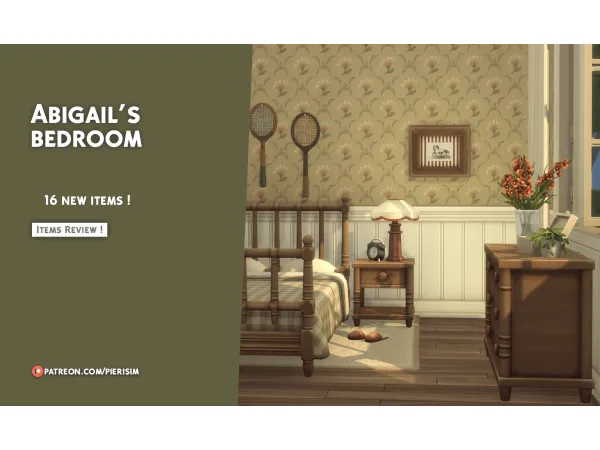 Maxis Match ABIGAIL Bedroom by Pierisim - The Sims 4 Custom Content