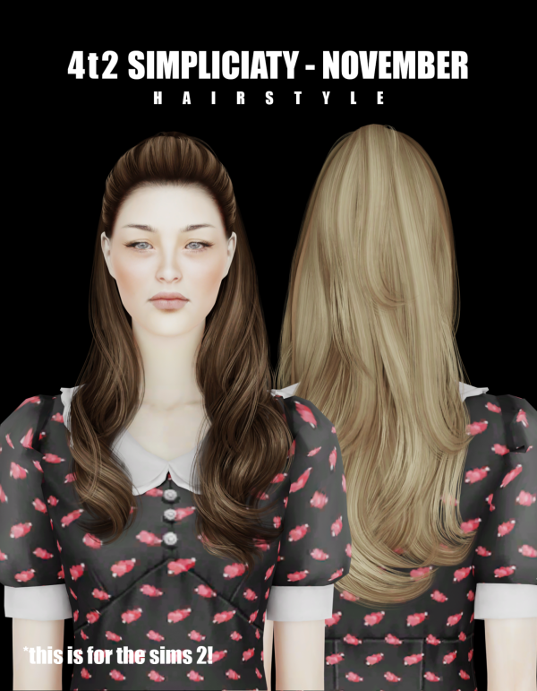 4t2 Simpliciaty November Hairstyle by simsfinds - The Sims 2 Custom Content