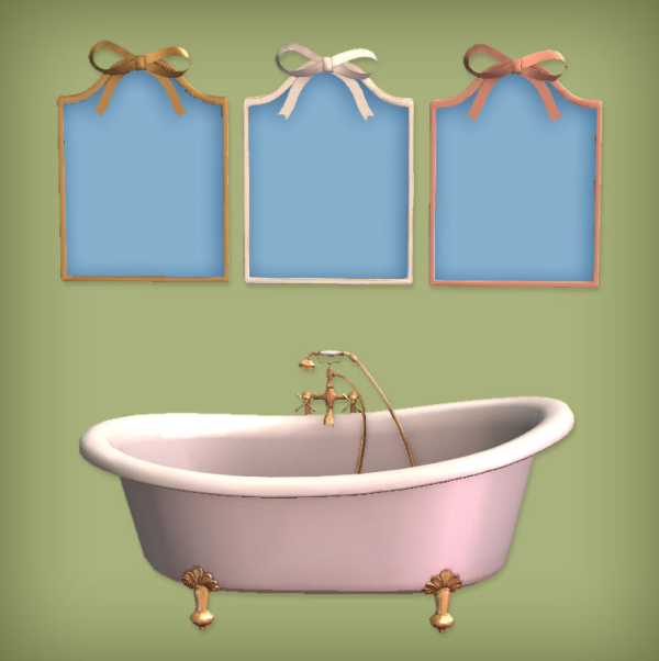 jacky93sims Classic Bathroom Bathtub Senna Mirror and Pink Rose Wedding Cake by simsfinds - The Sims 2 Custom Content