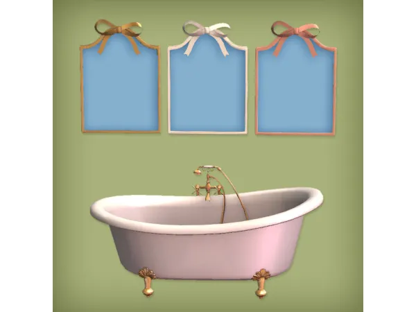 jacky93sims Classic Bathroom Bathtub Senna Mirror and Pink Rose Wedding Cake - The Sims 2 Custom Content