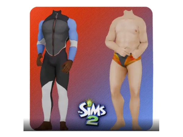 Wetsuit Swimwear by applewatersugar - The Sims 2 Custom Content