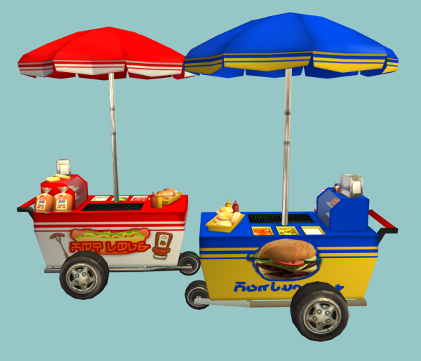 ZDD Exnem Simlish FoodCarts dew drop by simsfinds - The Sims 2 Custom Content