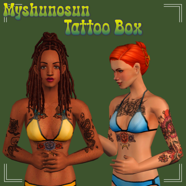 All Myshunosun Tattoos in One by simsfinds - The Sims 2 Custom Content