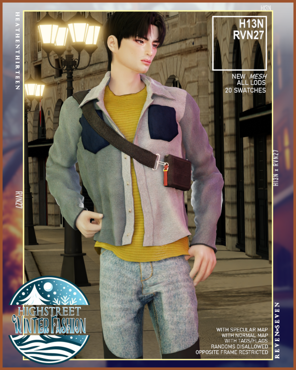 Alpha Front Pocket Wool Collared Peacoat Fanny Pack Bag by simsfinds - The Sims 4 Custom Content