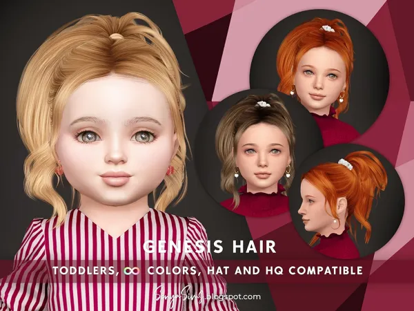 Alpha GENESIS HAIR TODDLERS - The Sims 4 Custom Content