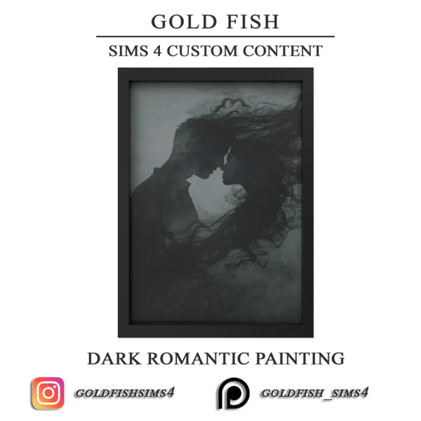 Mix GoldFish dark romantic painting by simsfinds - The Sims 4 Custom Content