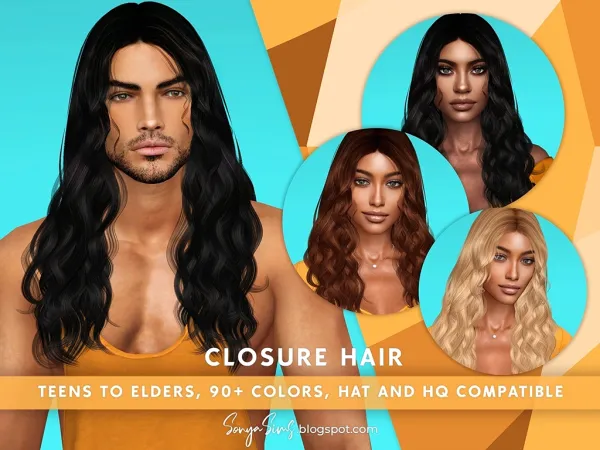Alpha CLOSURE HAIR MALE - The Sims 4 Custom Content