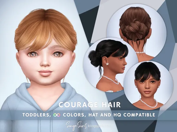Alpha COURAGE HAIR TODDLERS - The Sims 4 Custom Content