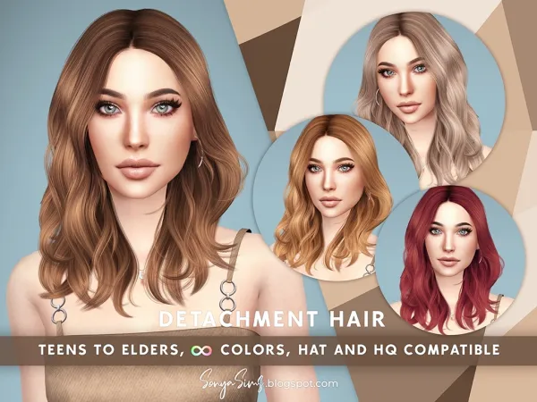 Alpha DETACHMENT HAIR - The Sims 4 Custom Content