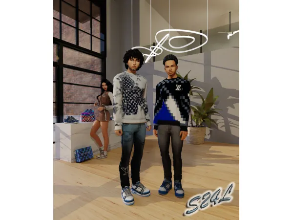 Alpha LV Chill with him Top and Jeans set by Sailor24Love Sims - The Sims 4 Custom Content